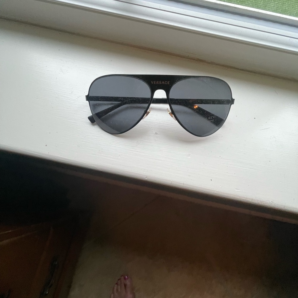 Versace Black Aviator Sunglasses